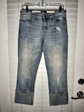 Anthropologie Pilcro & The Letterpress Hyphen Distressed Crop Cuffed Jeans 27
